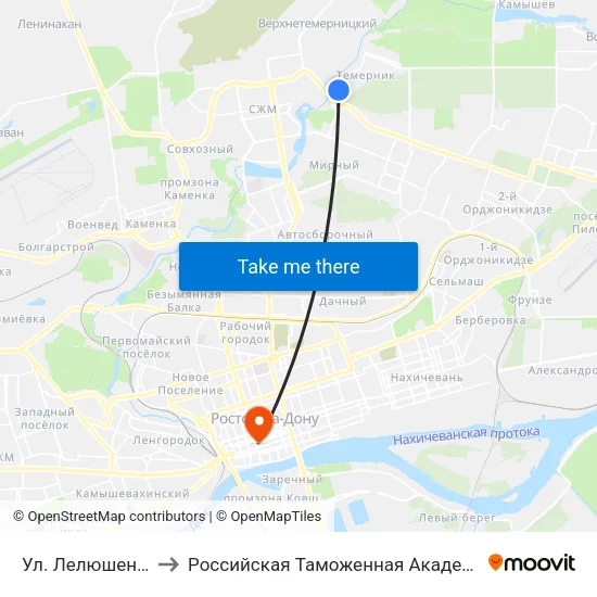 Ул. Лелюшенко to Российская Таможенная Академия map