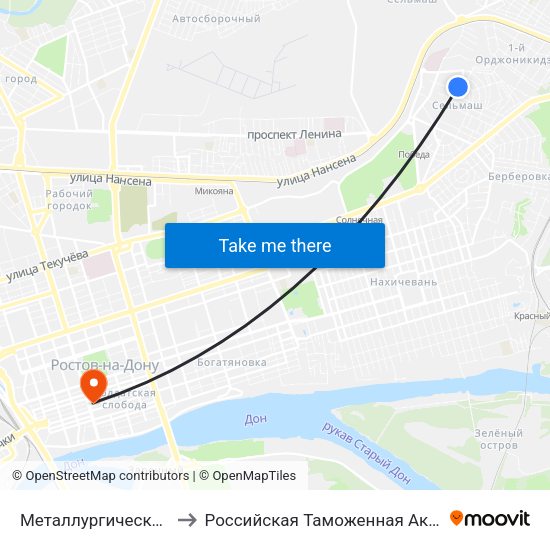 Металлургическая Ул. to Российская Таможенная Академия map