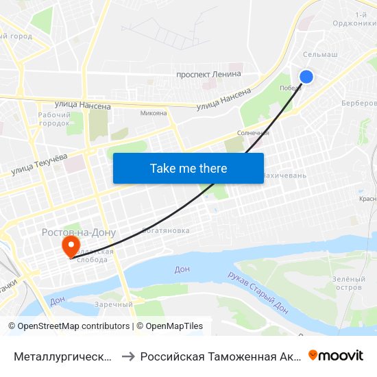 Металлургическая Ул. to Российская Таможенная Академия map
