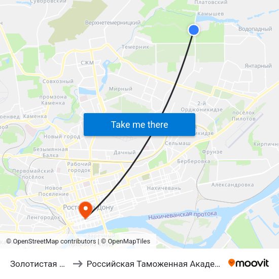 Золотистая Ул. to Российская Таможенная Академия map