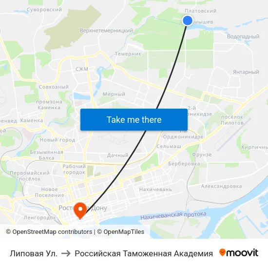 Липовая Ул. to Российская Таможенная Академия map