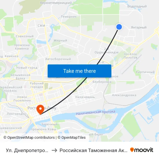 Ул. Днепропетровская to Российская Таможенная Академия map