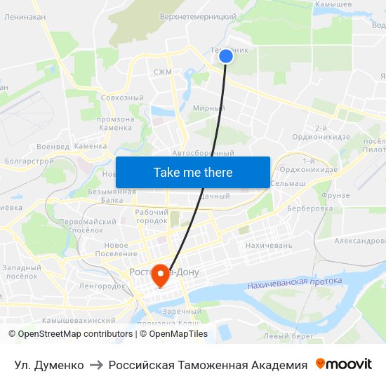 Ул. Думенко to Российская Таможенная Академия map