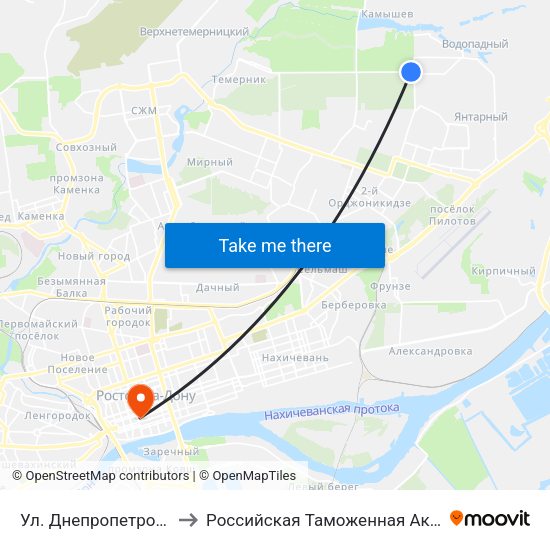 Ул. Днепропетровская to Российская Таможенная Академия map