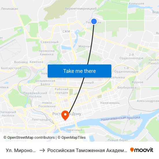 Ул. Миронова to Российская Таможенная Академия map