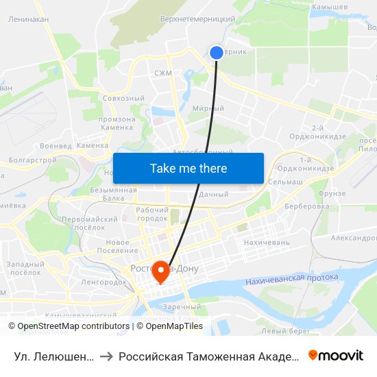 Ул. Лелюшенко to Российская Таможенная Академия map
