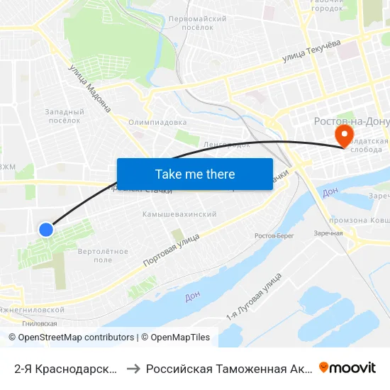 2-Я Краснодарская Ул. to Российская Таможенная Академия map