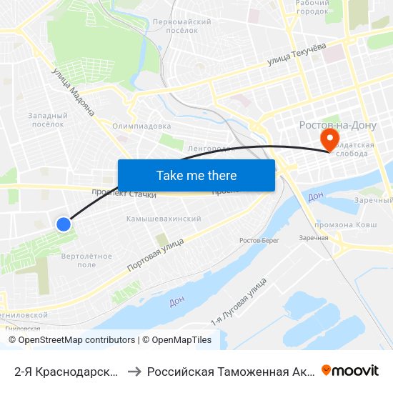 2-Я Краснодарская Ул. to Российская Таможенная Академия map