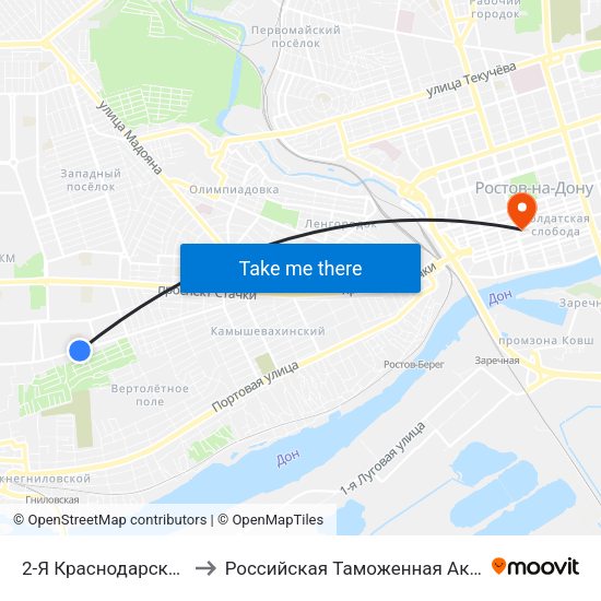 2-Я Краснодарская Ул. to Российская Таможенная Академия map