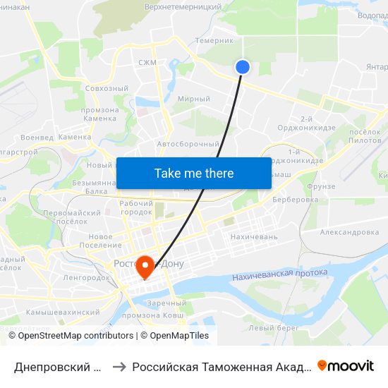 Днепровский Пер. to Российская Таможенная Академия map