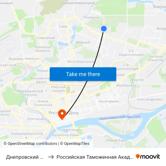 Днепровский Пер. to Российская Таможенная Академия map