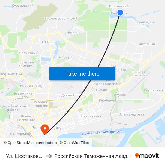 Ул. Шостаковича to Российская Таможенная Академия map