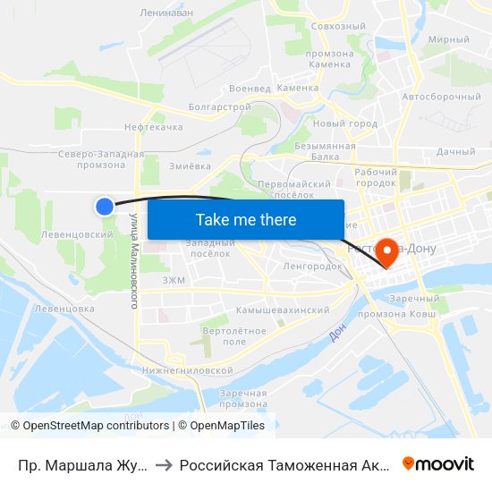 Пр. Маршала Жукова to Российская Таможенная Академия map