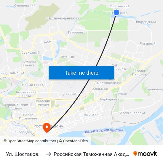 Ул. Шостаковича to Российская Таможенная Академия map