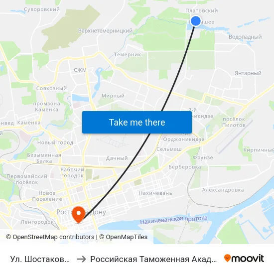 Ул. Шостаковича to Российская Таможенная Академия map