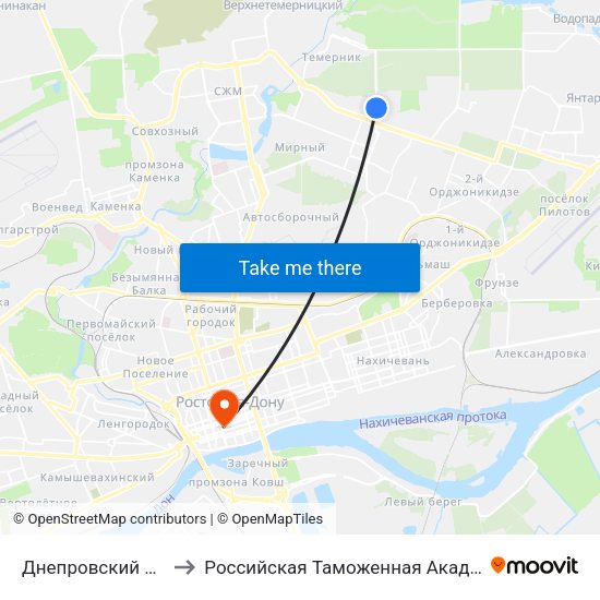 Днепровский Пер. to Российская Таможенная Академия map
