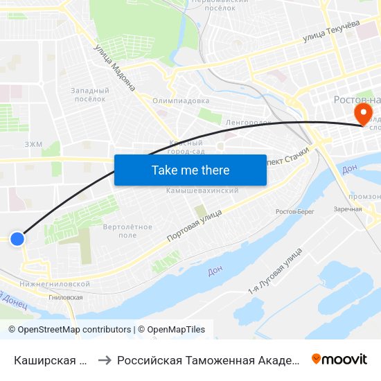 Каширская Ул. to Российская Таможенная Академия map