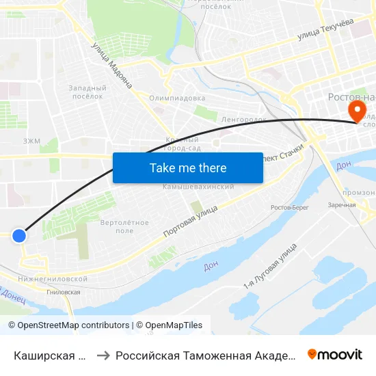 Каширская Ул. to Российская Таможенная Академия map