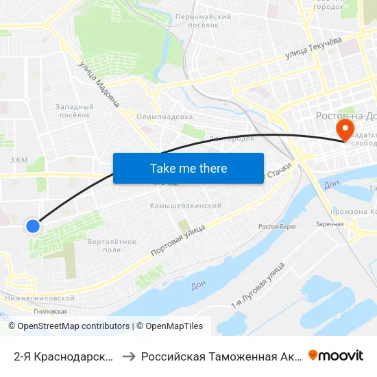 2-Я Краснодарская Ул. to Российская Таможенная Академия map