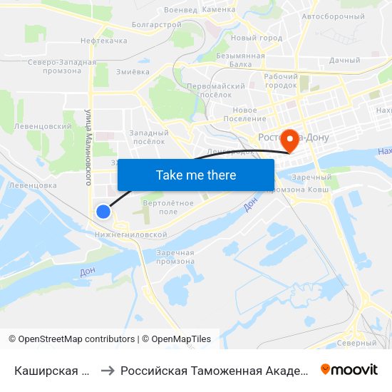 Каширская Ул. to Российская Таможенная Академия map