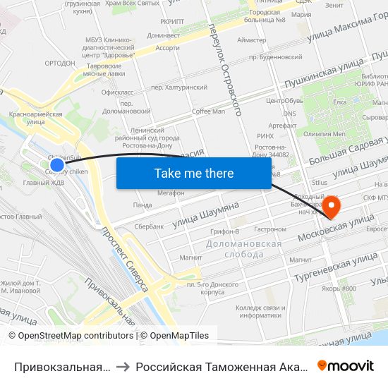 Привокзальная Пл. to Российская Таможенная Академия map