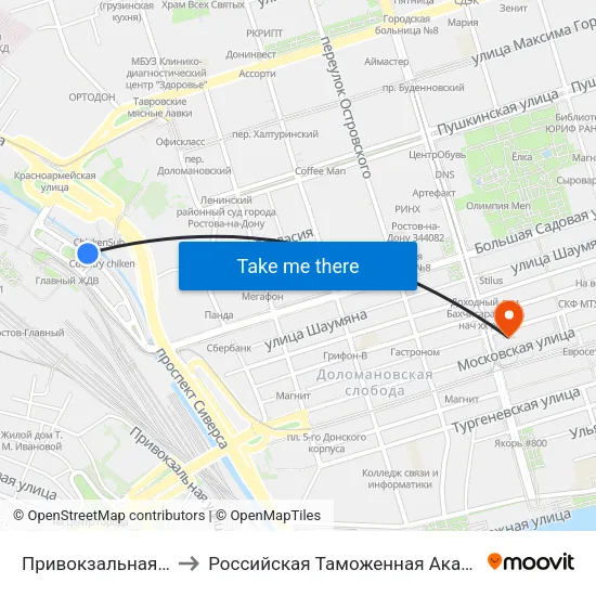 Привокзальная Пл. to Российская Таможенная Академия map