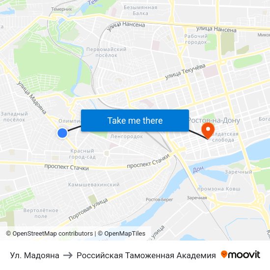 Ул. Мадояна to Российская Таможенная Академия map