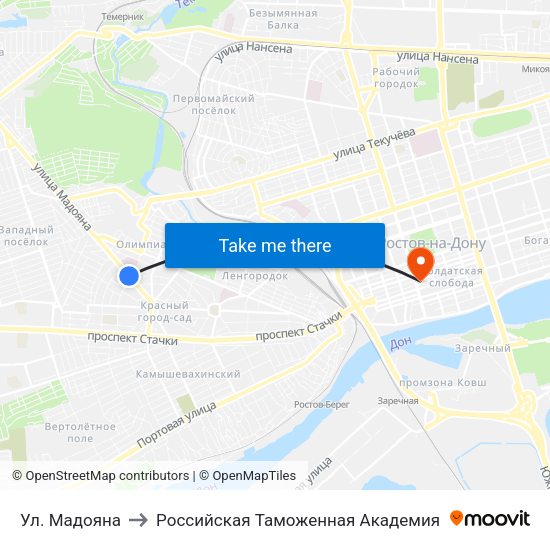 Ул. Мадояна to Российская Таможенная Академия map