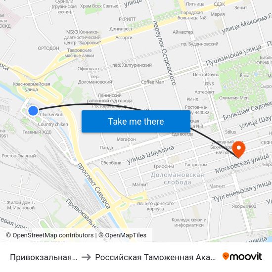 Привокзальная Пл. to Российская Таможенная Академия map
