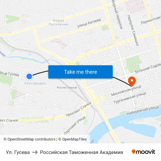 Ул. Гусева to Российская Таможенная Академия map