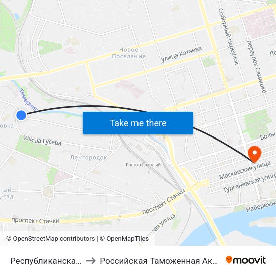 Республиканская Ул. to Российская Таможенная Академия map
