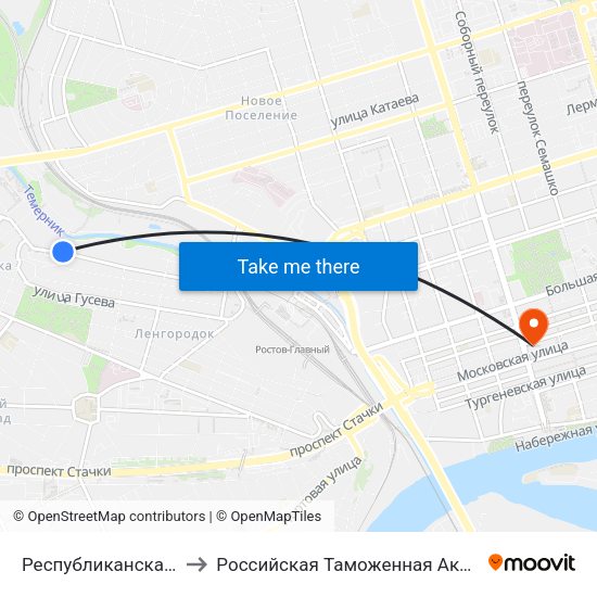 Республиканская Ул. to Российская Таможенная Академия map