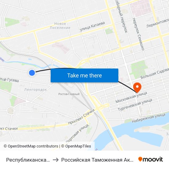 Республиканская Ул. to Российская Таможенная Академия map