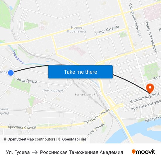 Ул. Гусева to Российская Таможенная Академия map