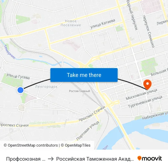 Профсоюзная Ул. to Российская Таможенная Академия map