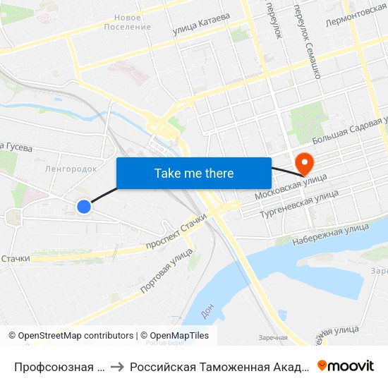 Профсоюзная Ул. to Российская Таможенная Академия map