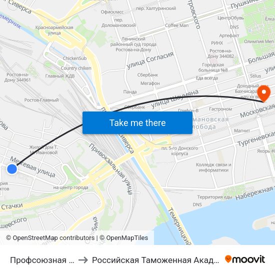 Профсоюзная Ул. to Российская Таможенная Академия map