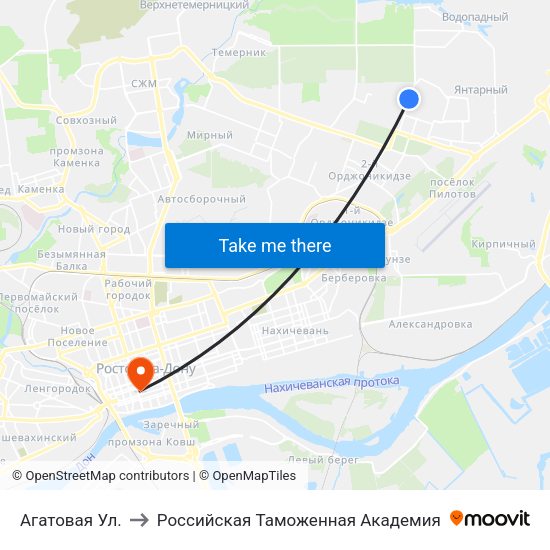 Агатовая Ул. to Российская Таможенная Академия map