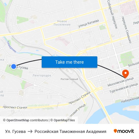 Ул. Гусева to Российская Таможенная Академия map