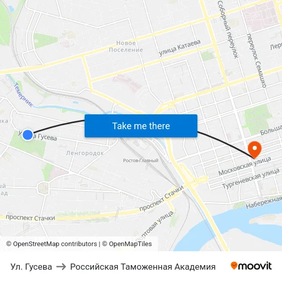 Ул. Гусева to Российская Таможенная Академия map