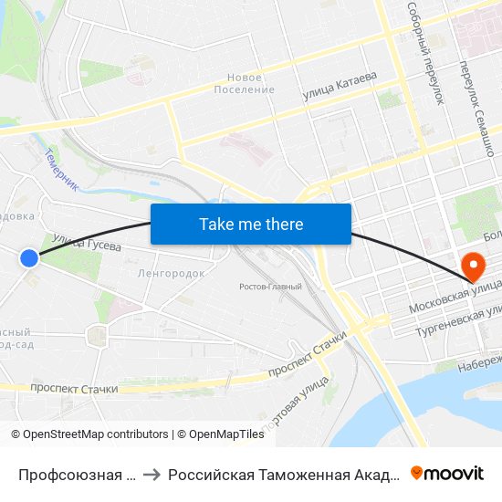 Профсоюзная Ул. to Российская Таможенная Академия map