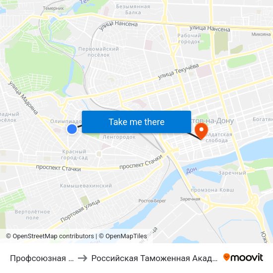 Профсоюзная Ул. to Российская Таможенная Академия map