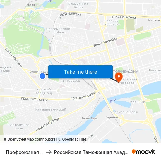 Профсоюзная Ул. to Российская Таможенная Академия map
