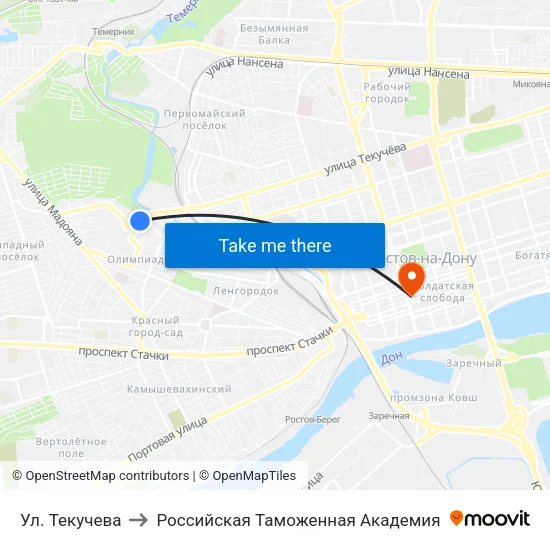 Ул. Текучева to Российская Таможенная Академия map