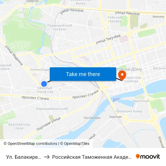 Ул. Балакирева to Российская Таможенная Академия map