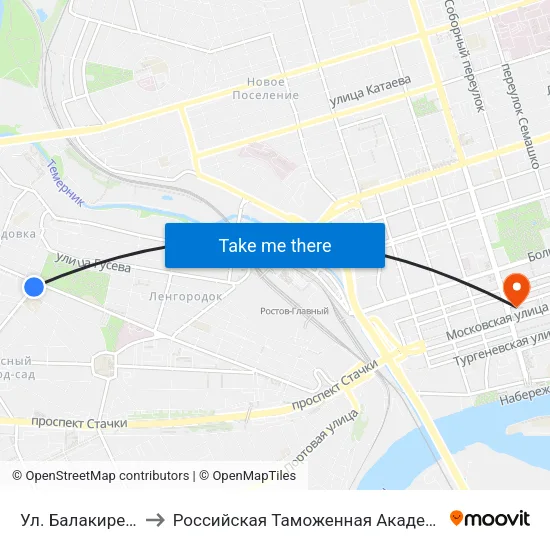 Ул. Балакирева to Российская Таможенная Академия map