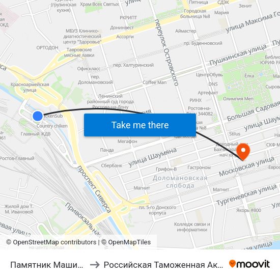 Памятник Машинисту to Российская Таможенная Академия map