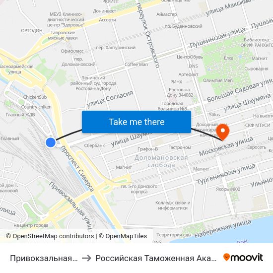 Привокзальная Пл. to Российская Таможенная Академия map