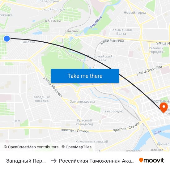 Западный Переезд to Российская Таможенная Академия map