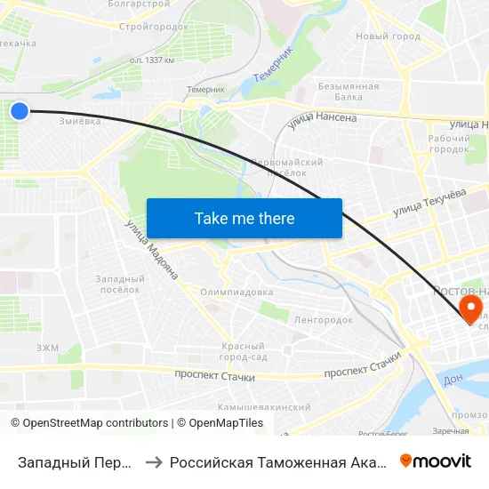Западный Переезд to Российская Таможенная Академия map